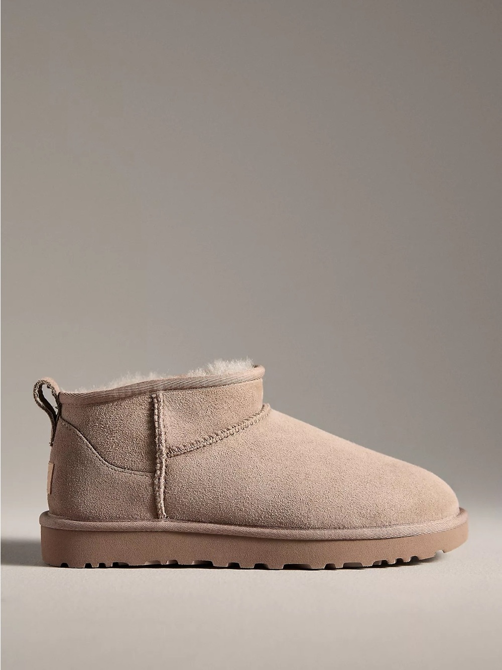 UGG Short Shearling Suede Boot in Light Pink Beige